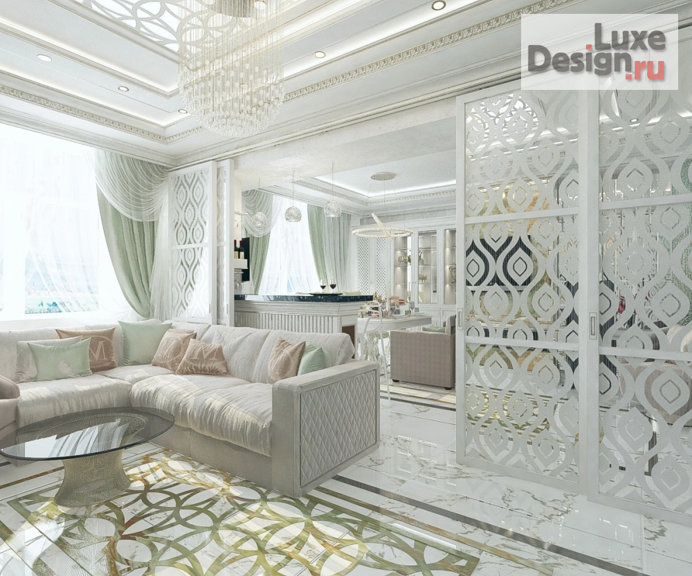 Дизайн интерьера гостиной "Гостиная в 3-комнатной квартире (вар.2)" (фото 5)