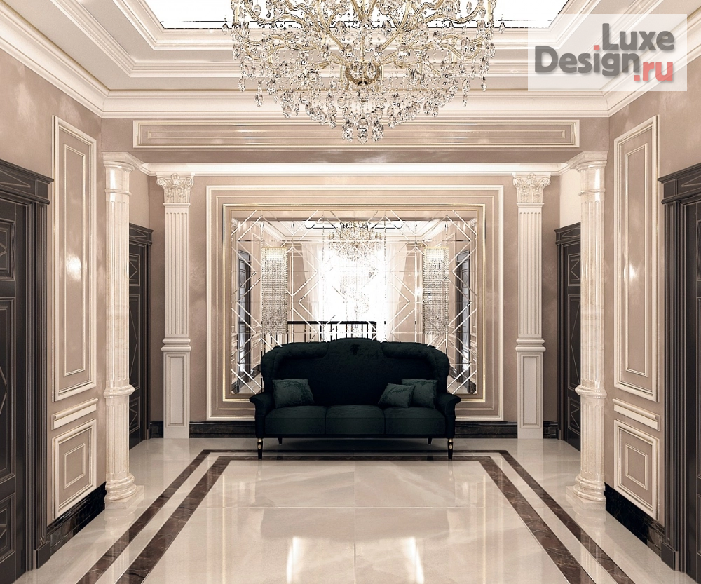 Дизайн интерьера прихожей "Лестничный марш и холлы в частном домовладении" (фото 2)