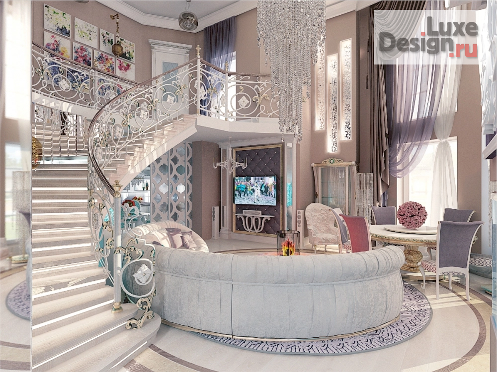 Дизайн интерьера загородного дома "1 этаж в частном домовладении" (фото 2)