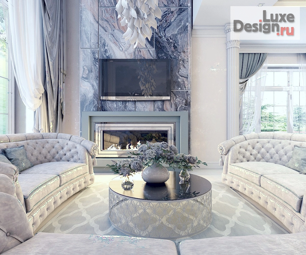 Дизайн интерьера гостиной "Зона тв в частном домовладении (г.Москва)" (фото 2)