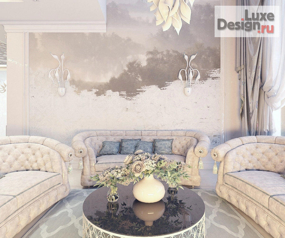 Дизайн интерьера гостиной "Зона тв в частном домовладении (г.Москва)" (фото 4)