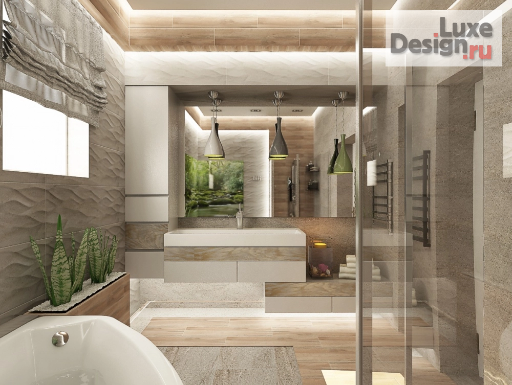 Дизайн интерьера ванной "Ванная комната в частном домовладении" (фото 1)