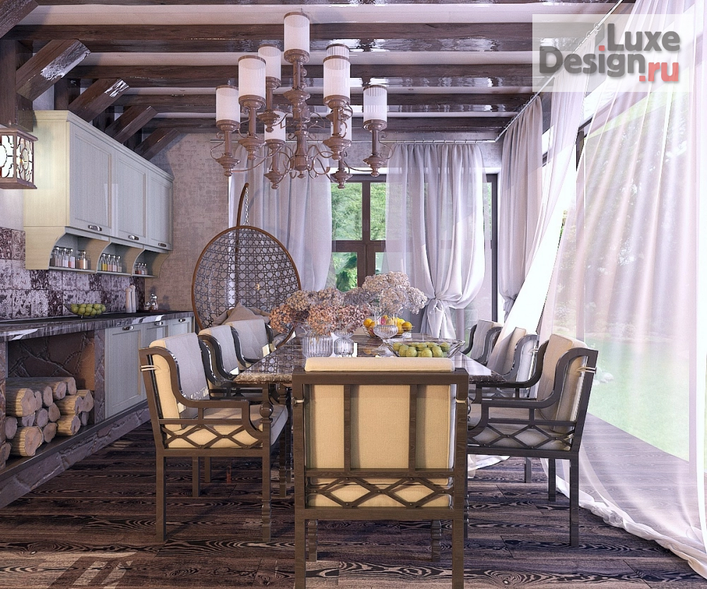 Дизайн интерьера кухни "Зона барбекю в частном домовладении" (фото 1)