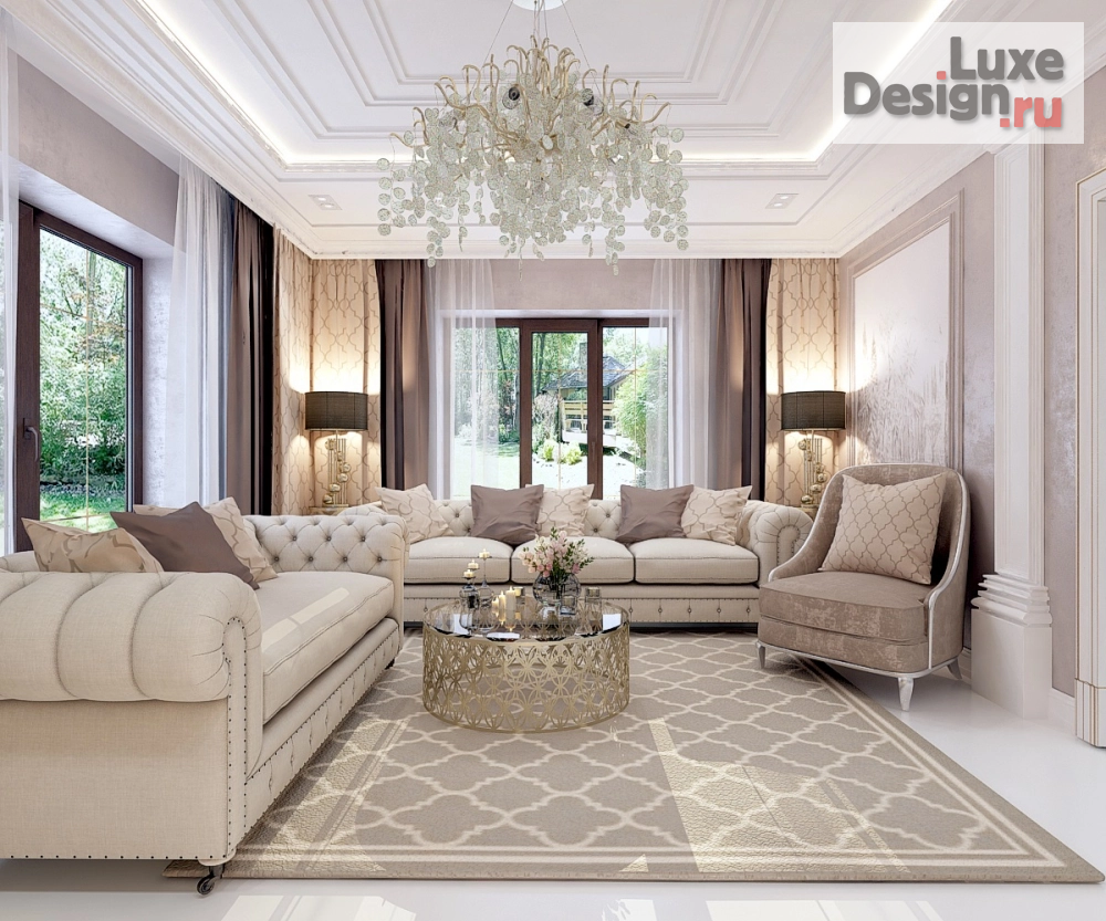 Дизайн интерьера гостиной "Гостиная в частном домовладении" (фото 1)