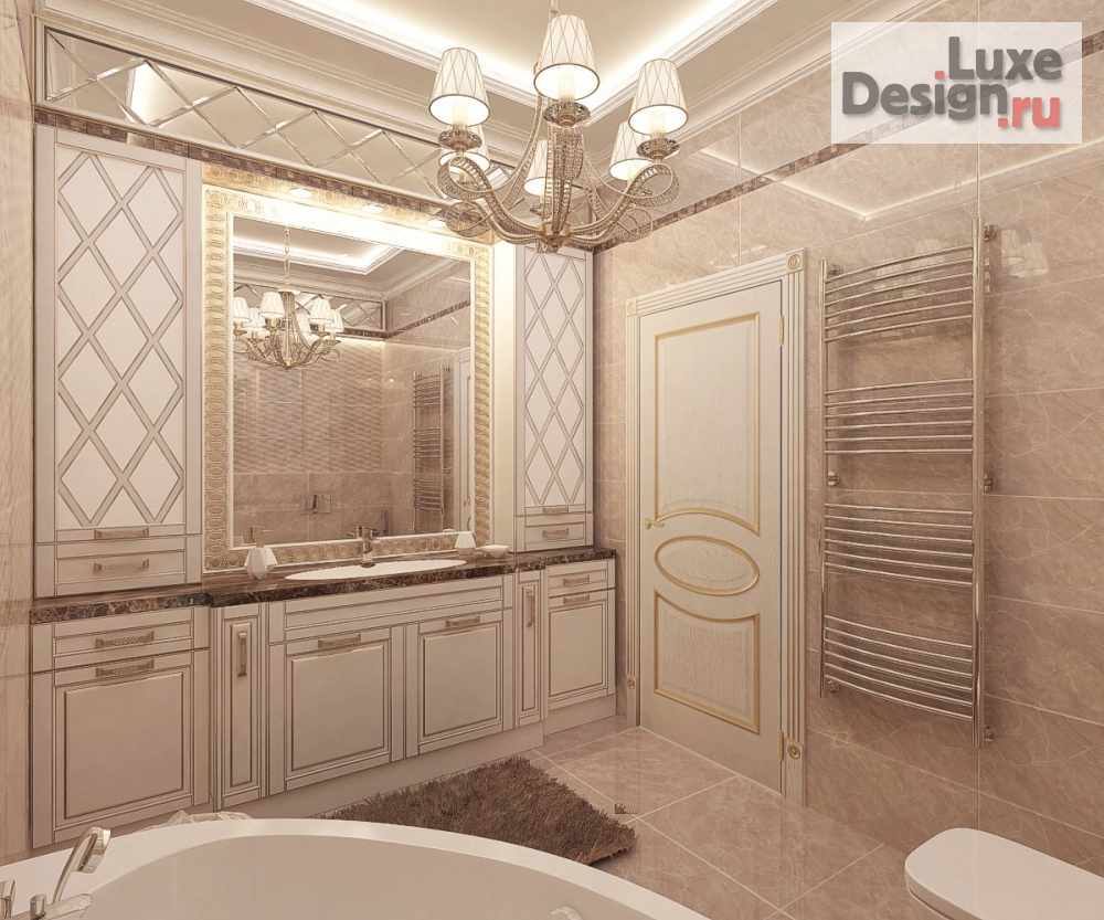 Дизайн интерьера ванной "ванная комната в 5-комнатной квартире" (фото 1)