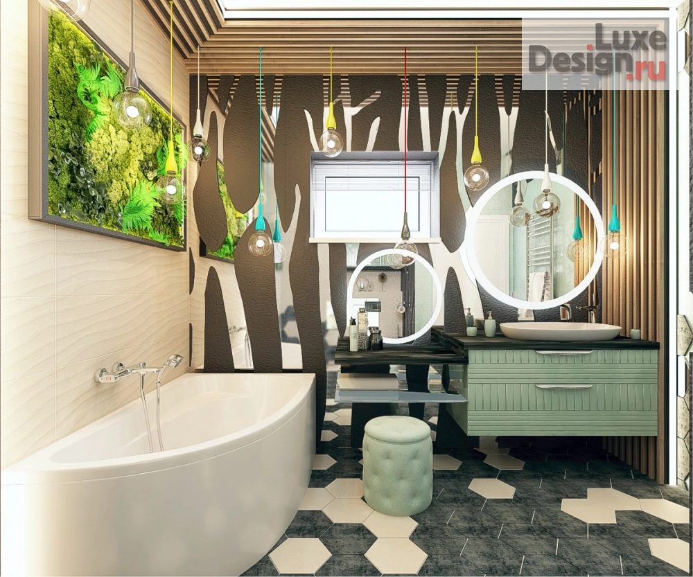 Дизайн интерьера ванной "Ванная комната в частном домовладении" (фото 1)