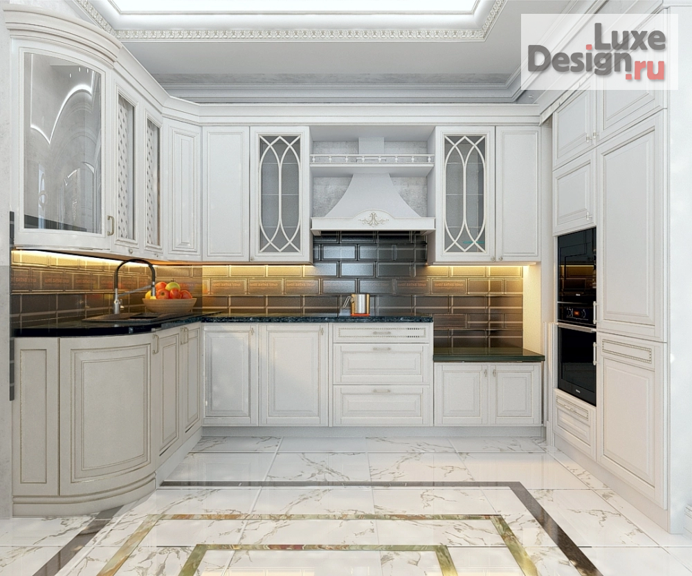 Дизайн интерьера кухни "Кухня в 3-комнатной квартире (вар.2)" (фото 2)