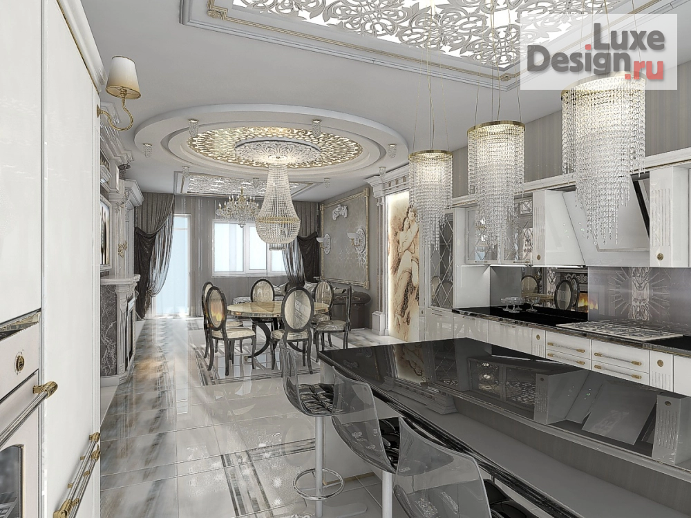 Дизайн интерьера гостиной "Кухня-гостиная в 4 частном домовладении" (фото 1)