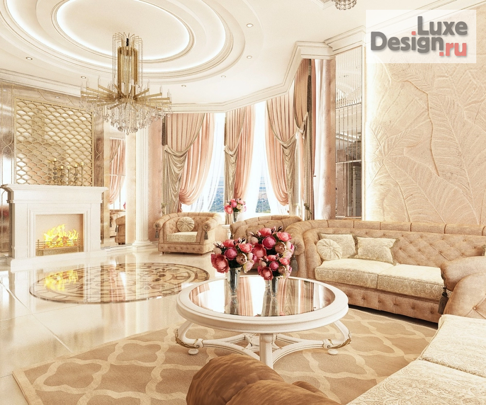 Дизайн интерьера гостиной "Гостиная в частном домовладении" (фото 1)