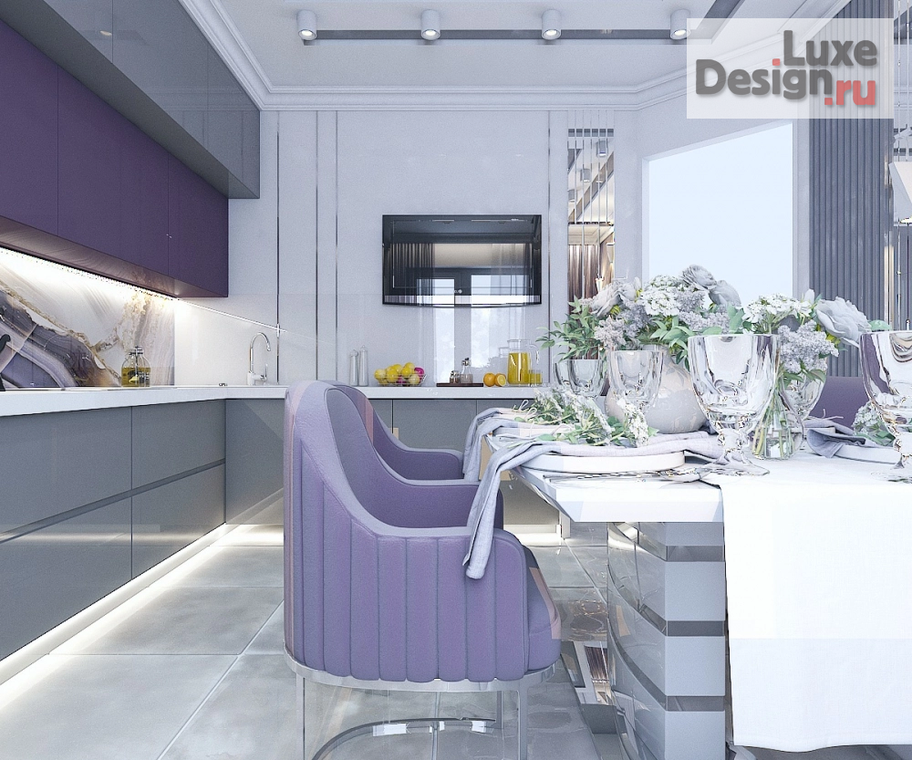 Дизайн интерьера кухни "Столовая группа в кухне (3-комнатная квартира г.Краснодар)" (фото 2)