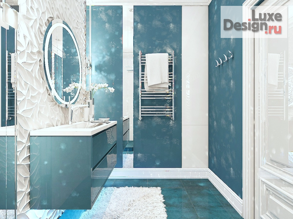 Дизайн интерьера ванной "Ванная комната в 3-комнатной квартире" (фото 2)