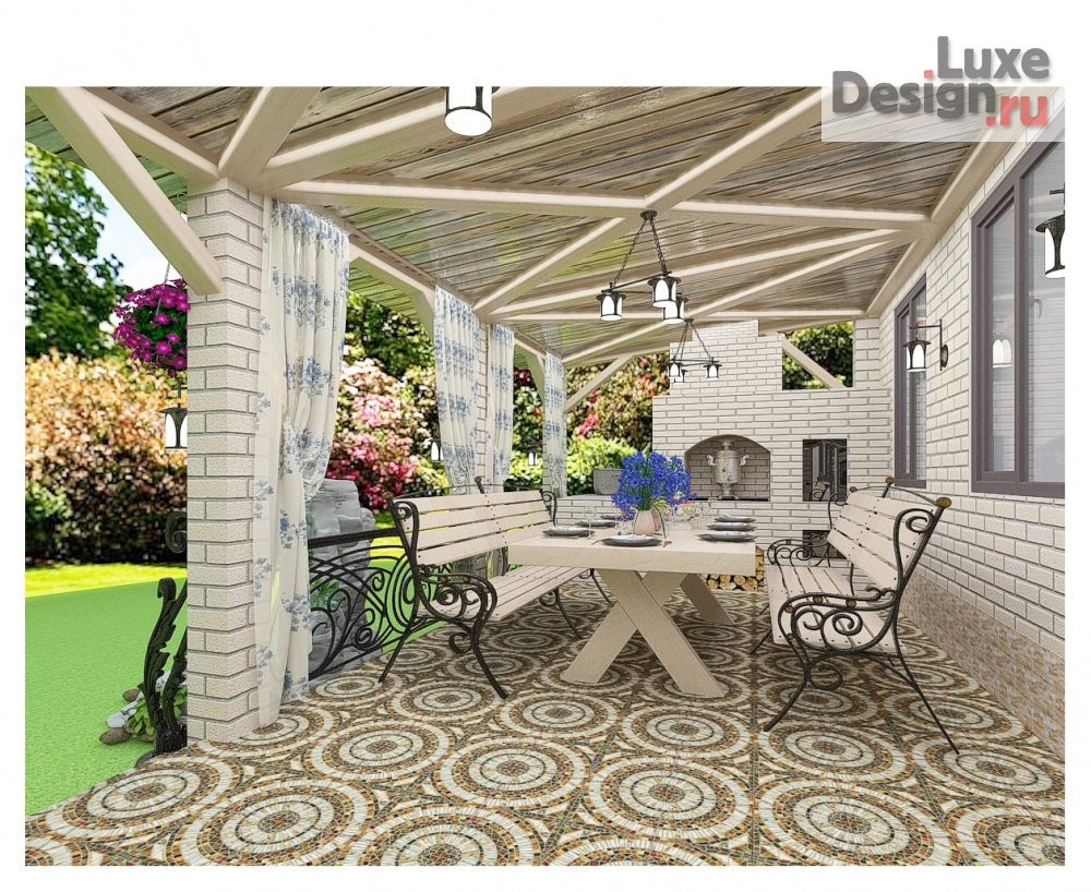 Дизайн интерьера загородного дома "терраса в частном домовладении" (фото 2)