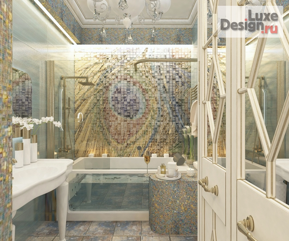 Дизайн интерьера ванной "Ванная комната в 3-комнатной квартире" (фото 1)