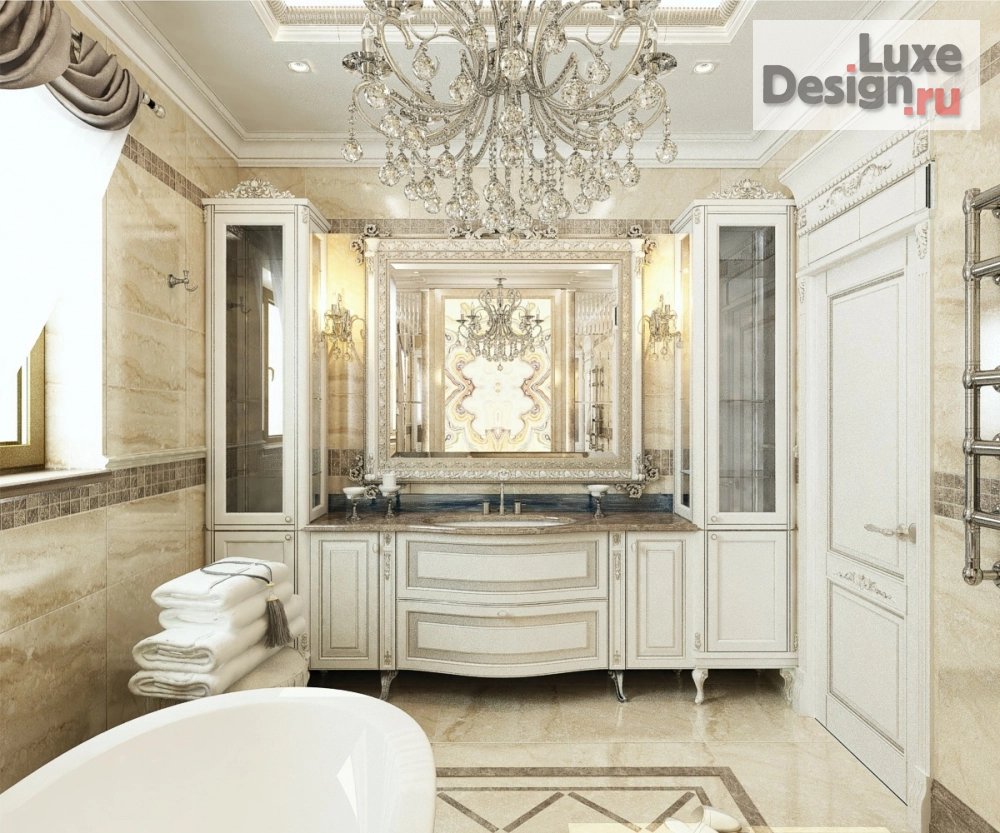 Дизайн интерьера ванной "Ванная комната в частном домовладении" (фото 2)