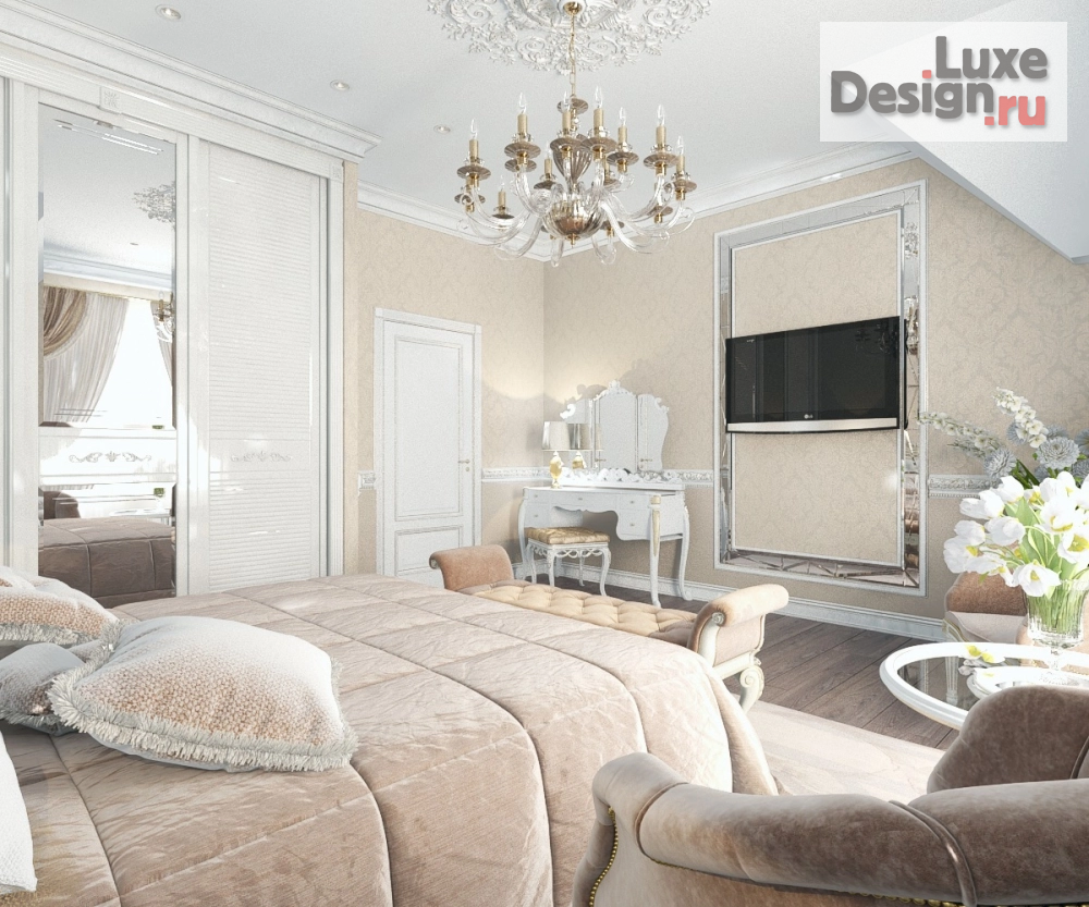 Дизайн интерьера спальни "Спальня на мансардном этаже" (фото 3)