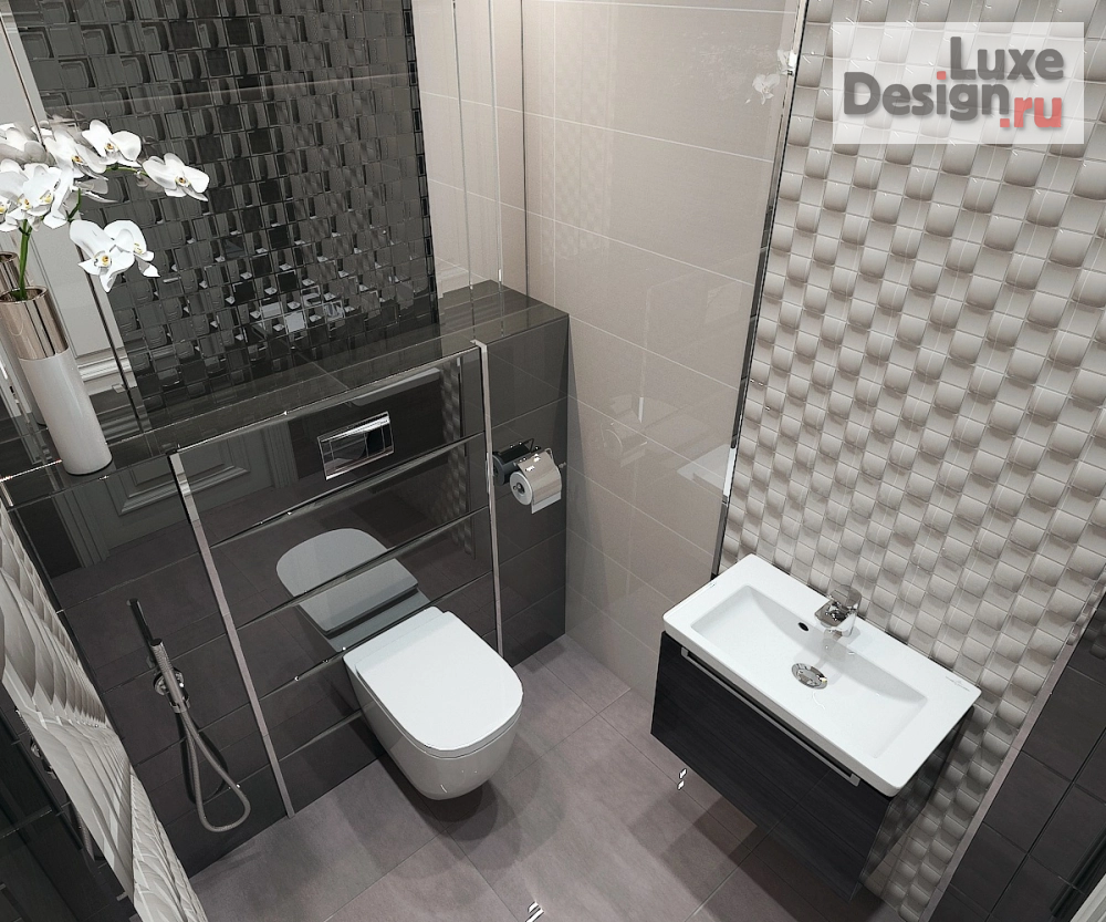 Дизайн интерьера ванной "Санузел в 3-комнатной квартире" (фото 3)