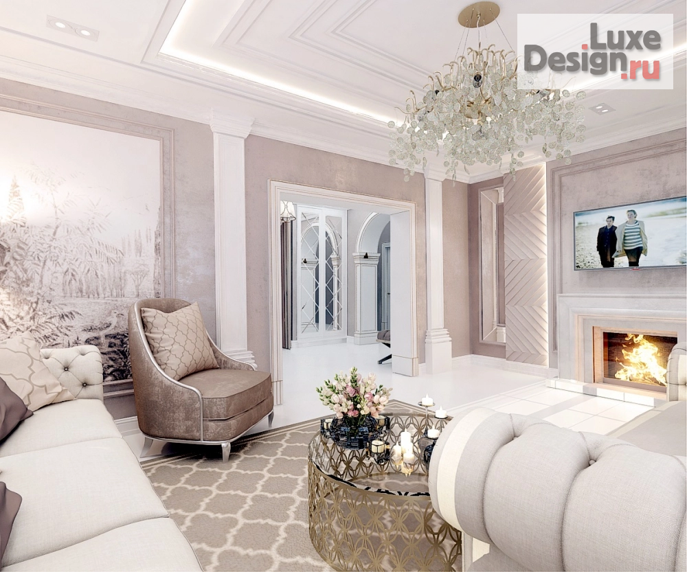 Дизайн интерьера гостиной "Гостиная в частном домовладении" (фото 3)