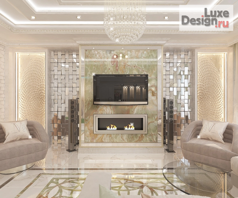 Дизайн интерьера четырехкомнатной квартиры "Кухня-гостиная в 4-комнатной квартире" (фото 1)