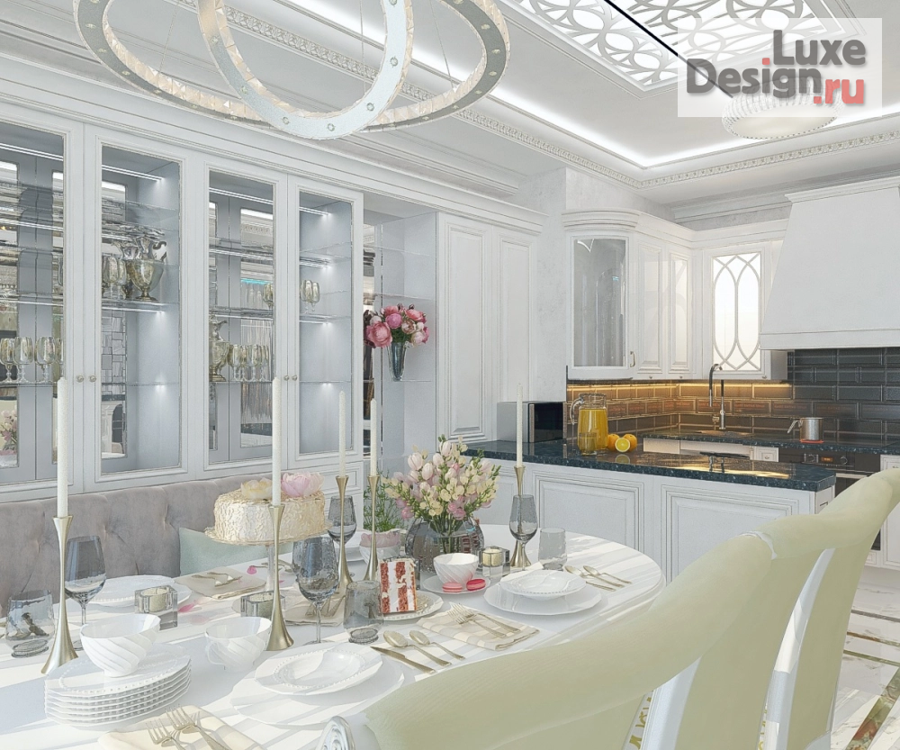 Дизайн интерьера четырехкомнатной квартиры "Кухня-гостиная в 4-комнатной квартире" (фото 8)