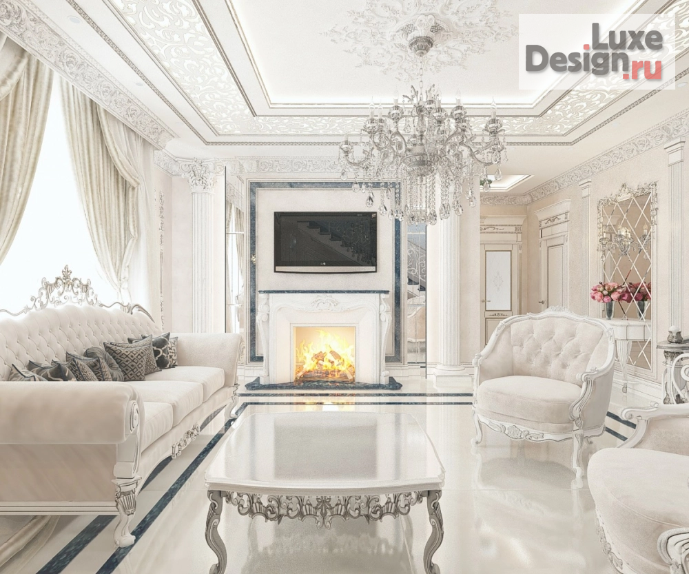 Дизайн интерьера гостиной "Гостиная в частном домовладении" (фото 2)