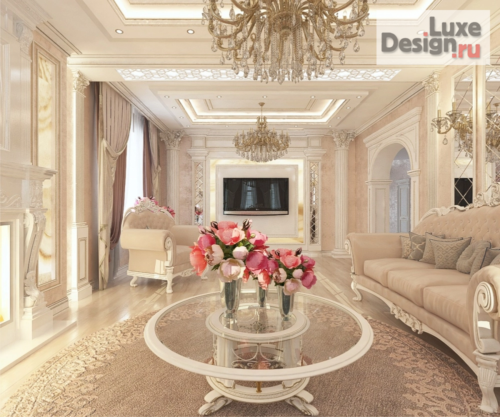 Дизайн интерьера гостиной "Гостиная в частном домовладении" (фото 1)