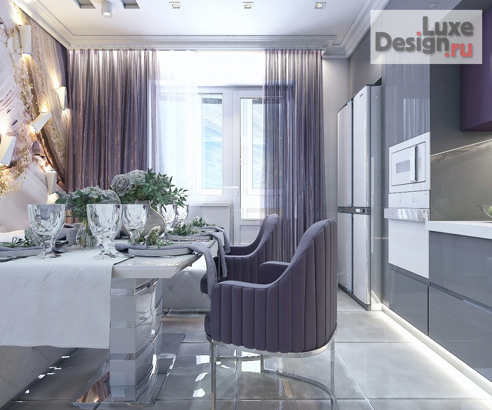 Дизайн интерьера кухни "Столовая группа в кухне (3-комнатная квартира г.Краснодар)" (фото 3)