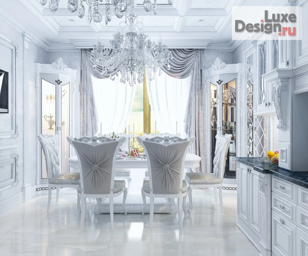 Дизайн интерьера столовой "Кухня-столовая в частном домовладении" (фото 1)