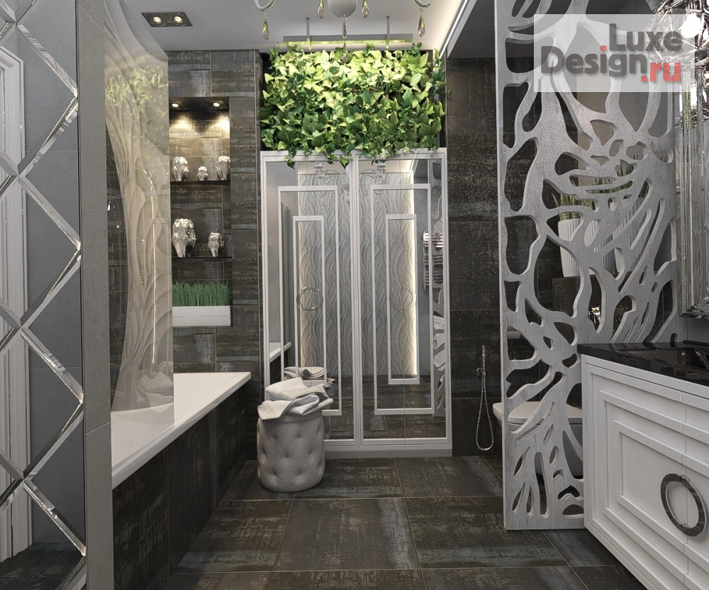 Дизайн интерьера ванной "Ванная комната в 4-комнатной квартире" (фото 1)