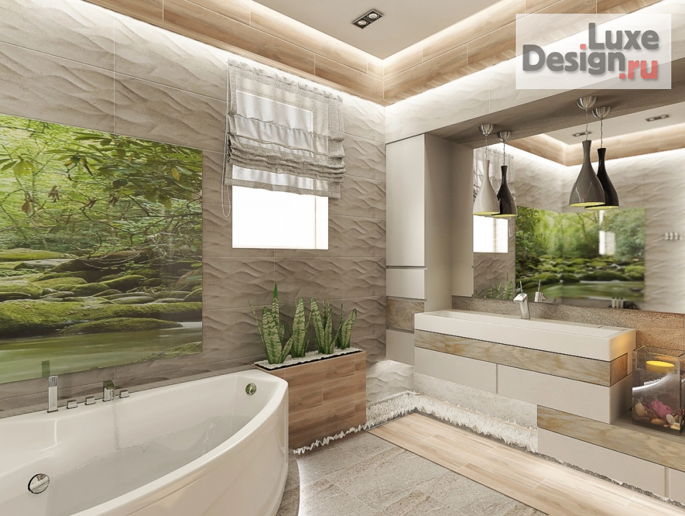 Дизайн интерьера ванной "Ванная комната в частном домовладении" (фото 4)