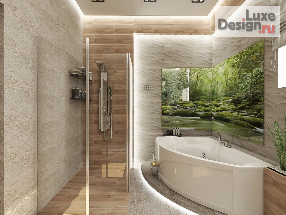 Дизайн интерьера ванной "Ванная комната в частном домовладении" (фото 5)