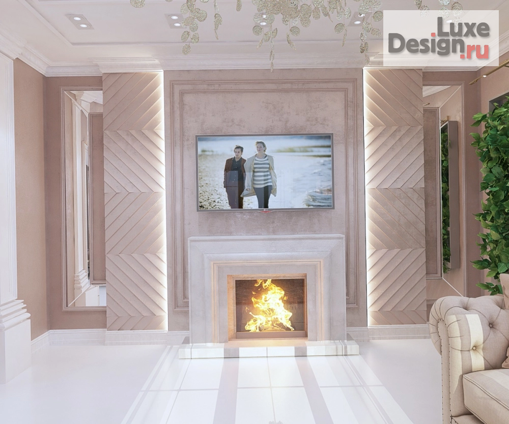 Дизайн интерьера гостиной "Гостиная в частном домовладении" (фото 4)