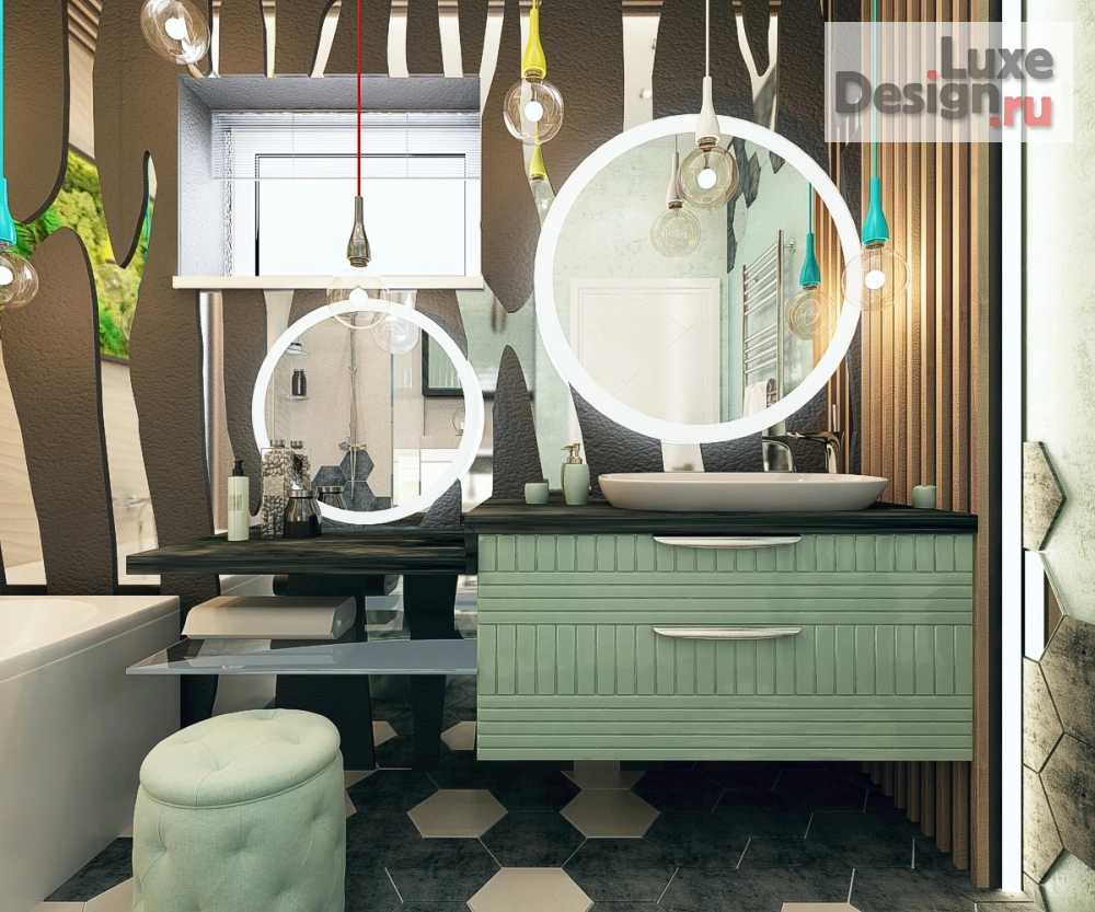 Дизайн интерьера ванной "Ванная комната в частном домовладении" (фото 5)