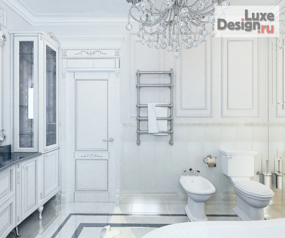 Дизайн интерьера ванной "Ванная комната в частном домовладении" (фото 4)