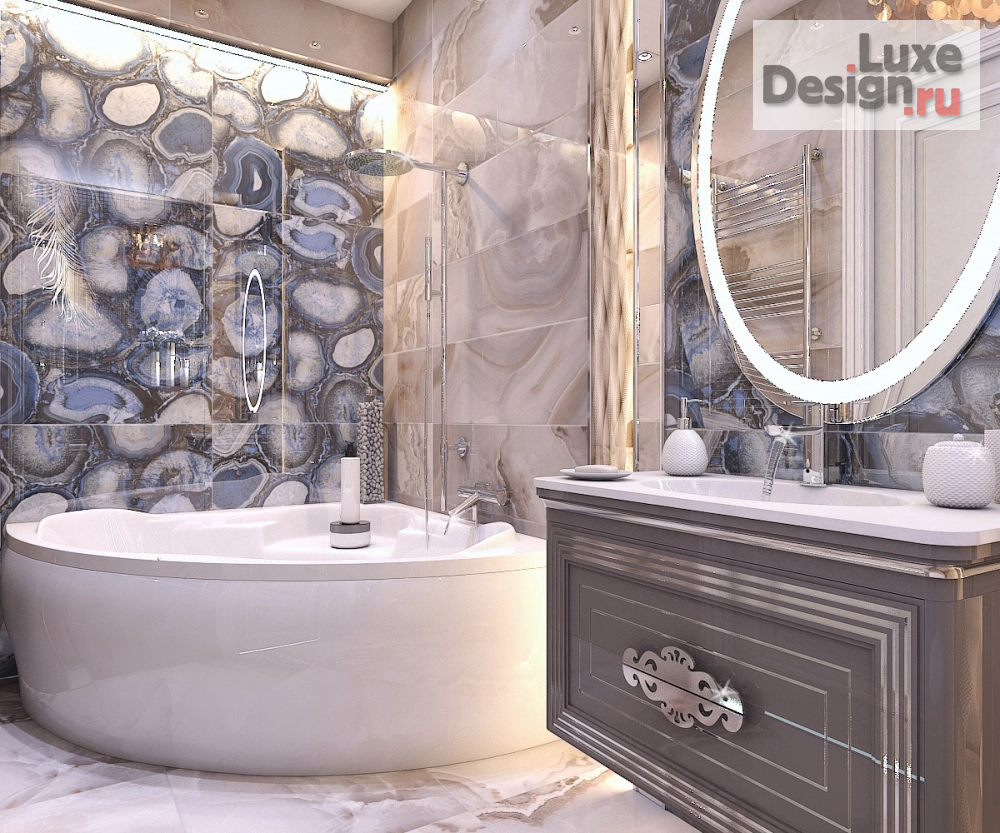 Дизайн интерьера ванной "Ванная комната в 3-комнатной квартире" (фото 5)