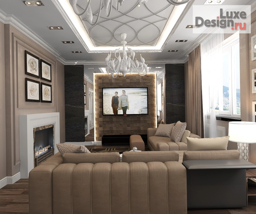 Дизайн интерьера четырехкомнатной квартиры "Кухня-гостиная в 4-комнатной квартире" (фото 5)