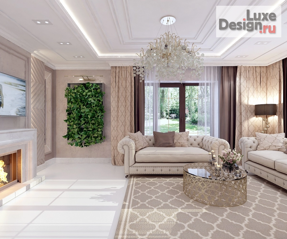 Дизайн интерьера гостиной "Гостиная в частном домовладении" (фото 5)