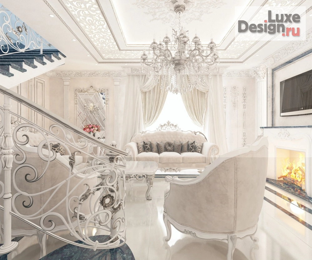 Дизайн интерьера гостиной "Гостиная в частном домовладении" (фото 7)