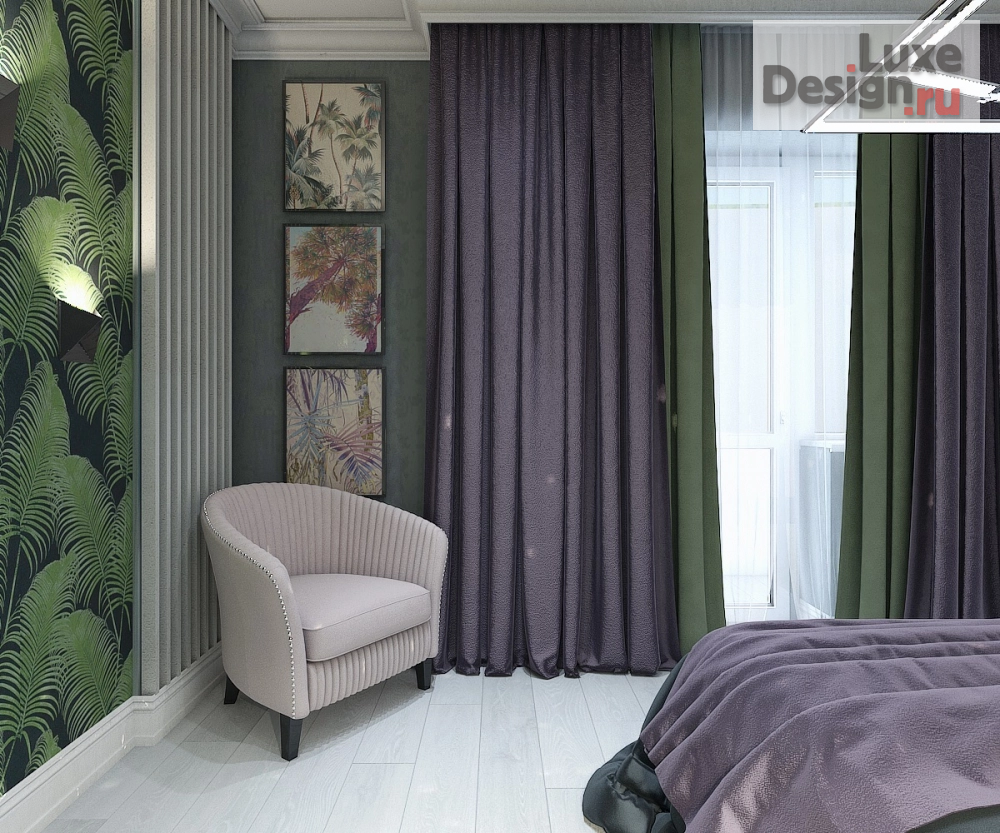 Дизайн интерьера спальни "Гостевая спальня в 3-комнатной квартире" (фото 7)