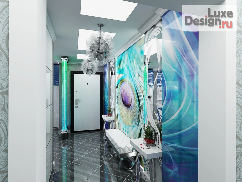 Дизайн интерьера четырехкомнатной квартиры "кухня-гостиная-холл в 4-комнатной квартире" (фото 8)