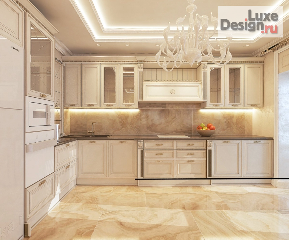 Дизайн интерьера гостиной "Кухня-гостиная в 4-комнатной квартире" (фото 8)