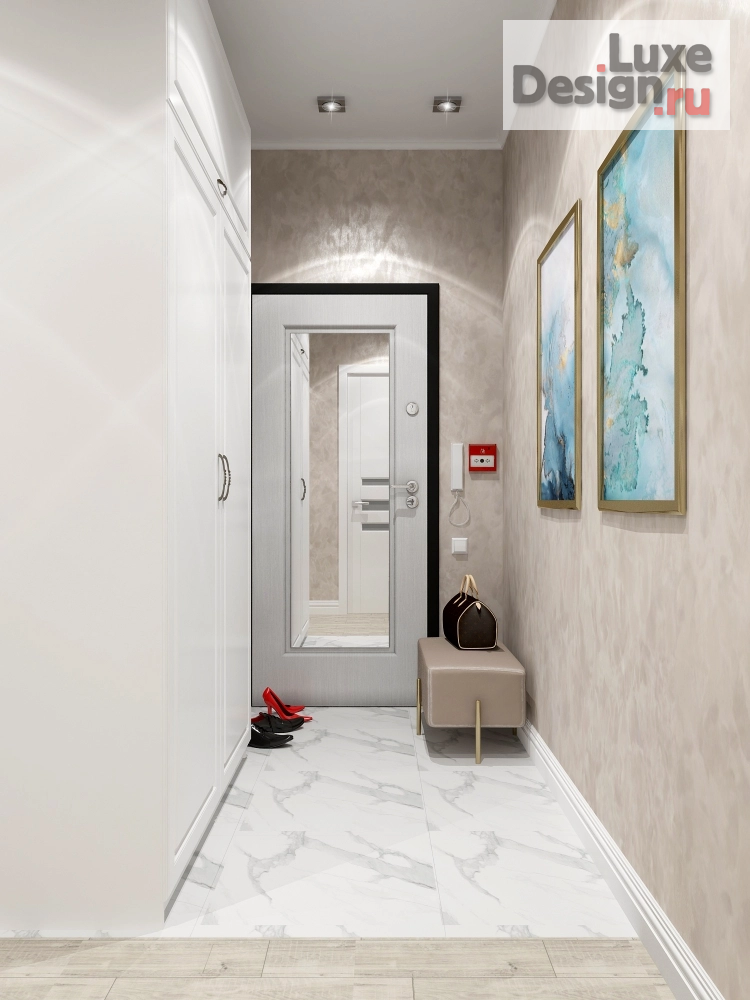 Дизайн интерьера трехкомнатной квартиры "Светлая прихожая" (фото 2)