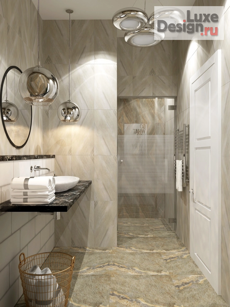 Дизайн интерьера двухкомнатной квартиры "Санузел в новостройке" (фото 4)