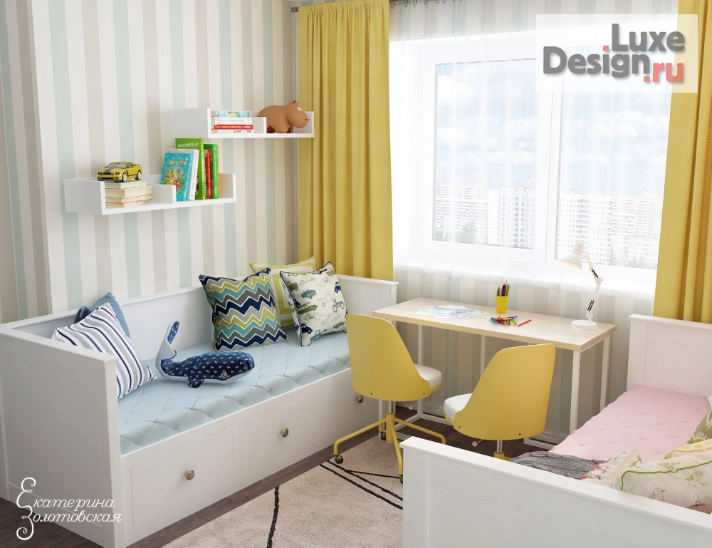 Дизайн интерьера детской "ДЕТСКАЯ КОМНАТА В 3-КОМНАТНОЙ КВАРТИРЕ г. СТАВРОПОЛЯ " (фото 1)
