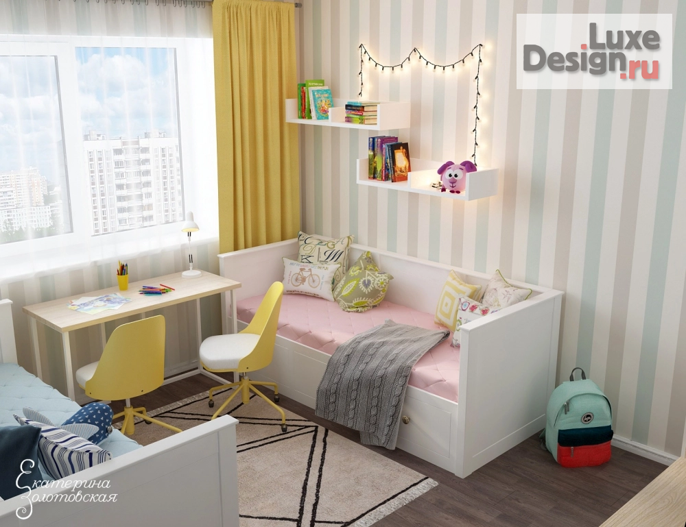 Дизайн интерьера детской "ДЕТСКАЯ КОМНАТА В 3-КОМНАТНОЙ КВАРТИРЕ г. СТАВРОПОЛЯ " (фото 3)