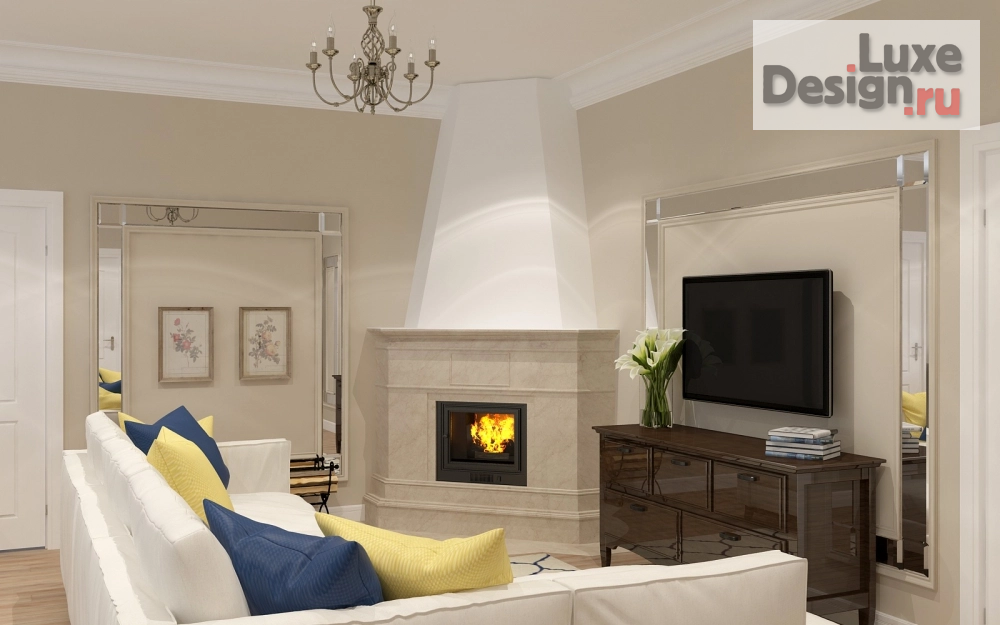 Дизайн интерьера гостиной "Гостиная с яркими акцентами" (фото 1)