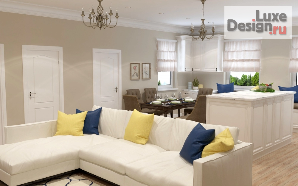 Дизайн интерьера гостиной "Гостиная с яркими акцентами" (фото 2)