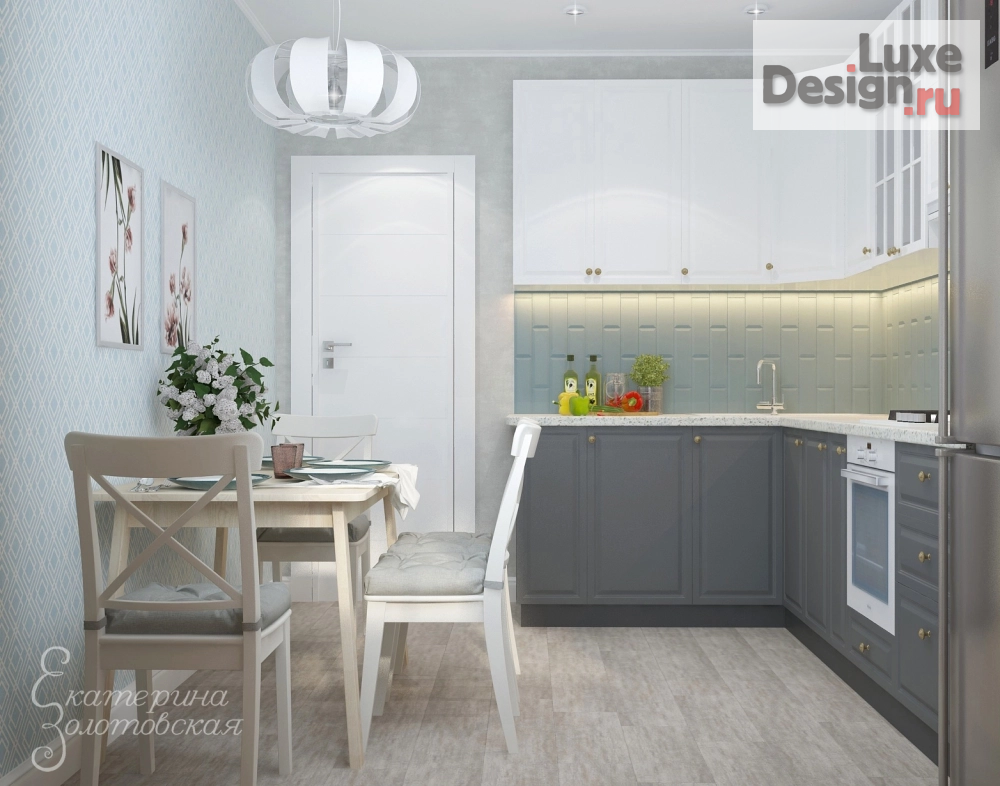 Дизайн интерьера кухни "НЕЖНАЯ КУХНЯ " (фото 2)