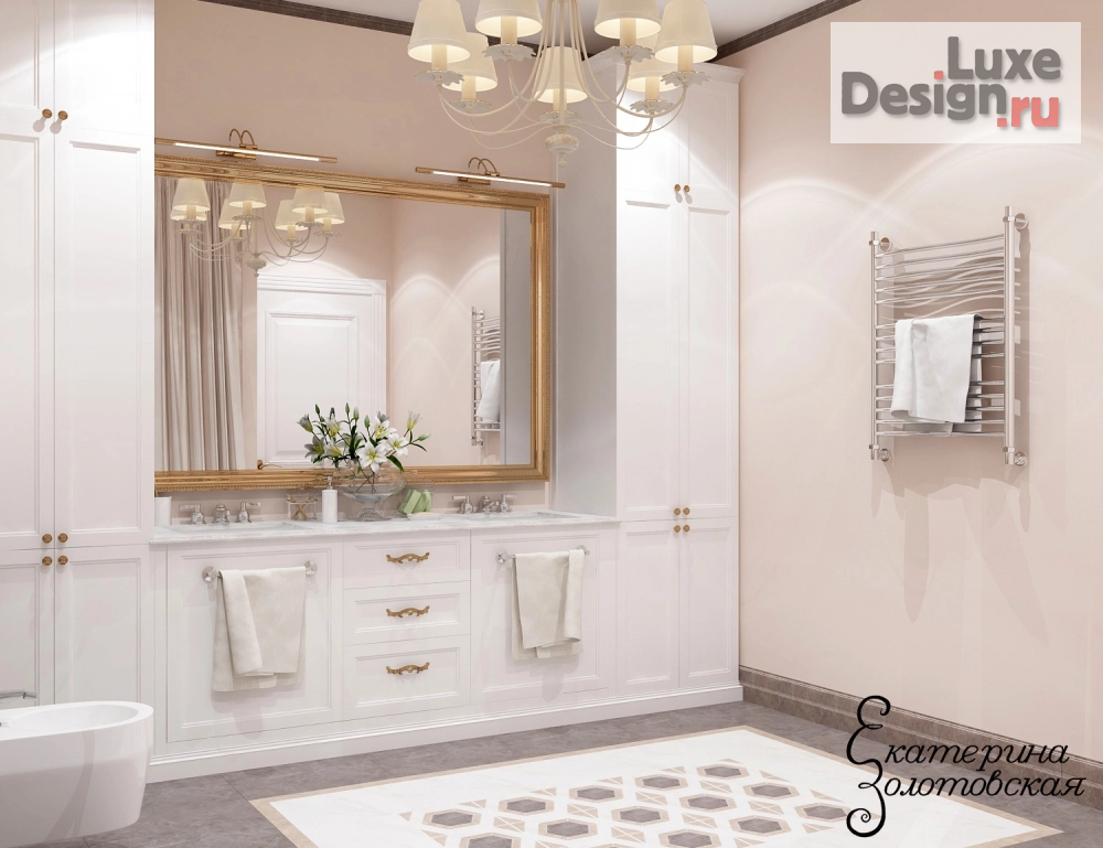 Дизайн интерьера загородного дома "РОСКОШНАЯ ВАННАЯ КОМНАТА" (фото 2)