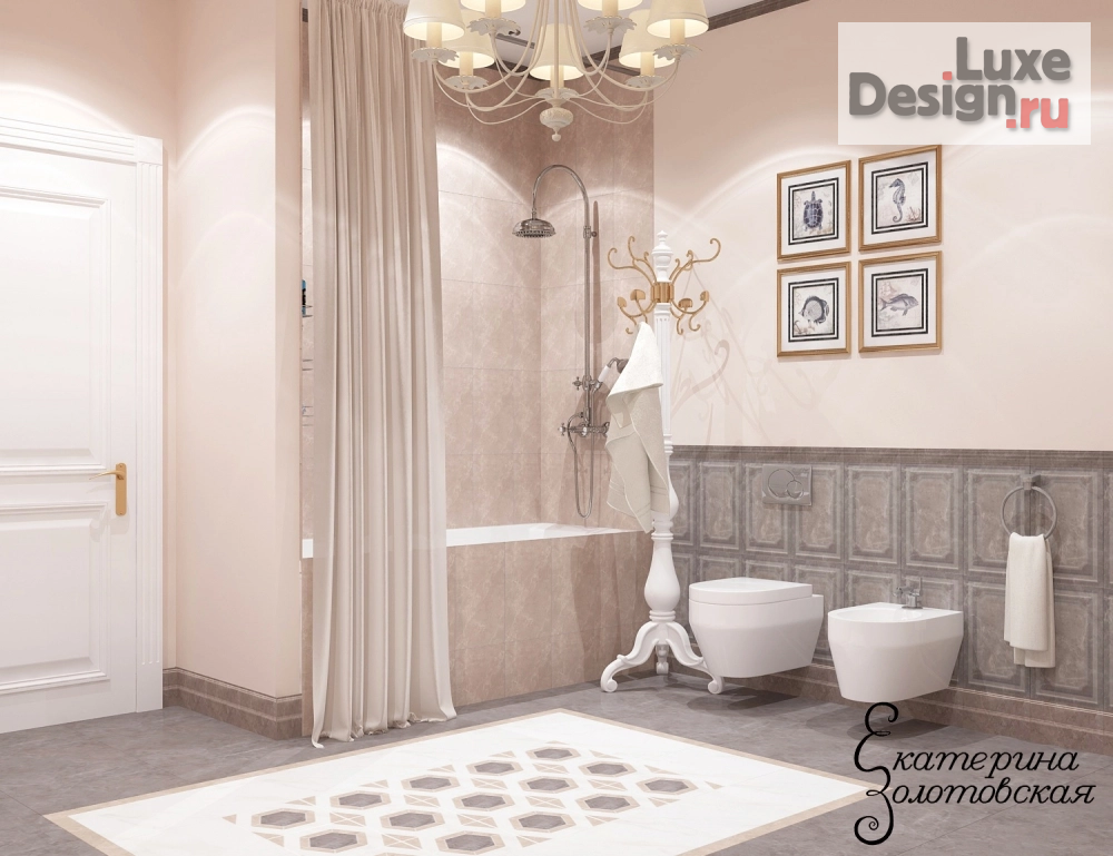 Дизайн интерьера загородного дома "РОСКОШНАЯ ВАННАЯ КОМНАТА" (фото 3)