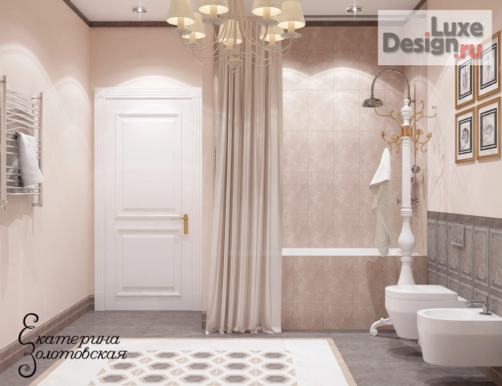 Дизайн интерьера загородного дома "РОСКОШНАЯ ВАННАЯ КОМНАТА" (фото 4)